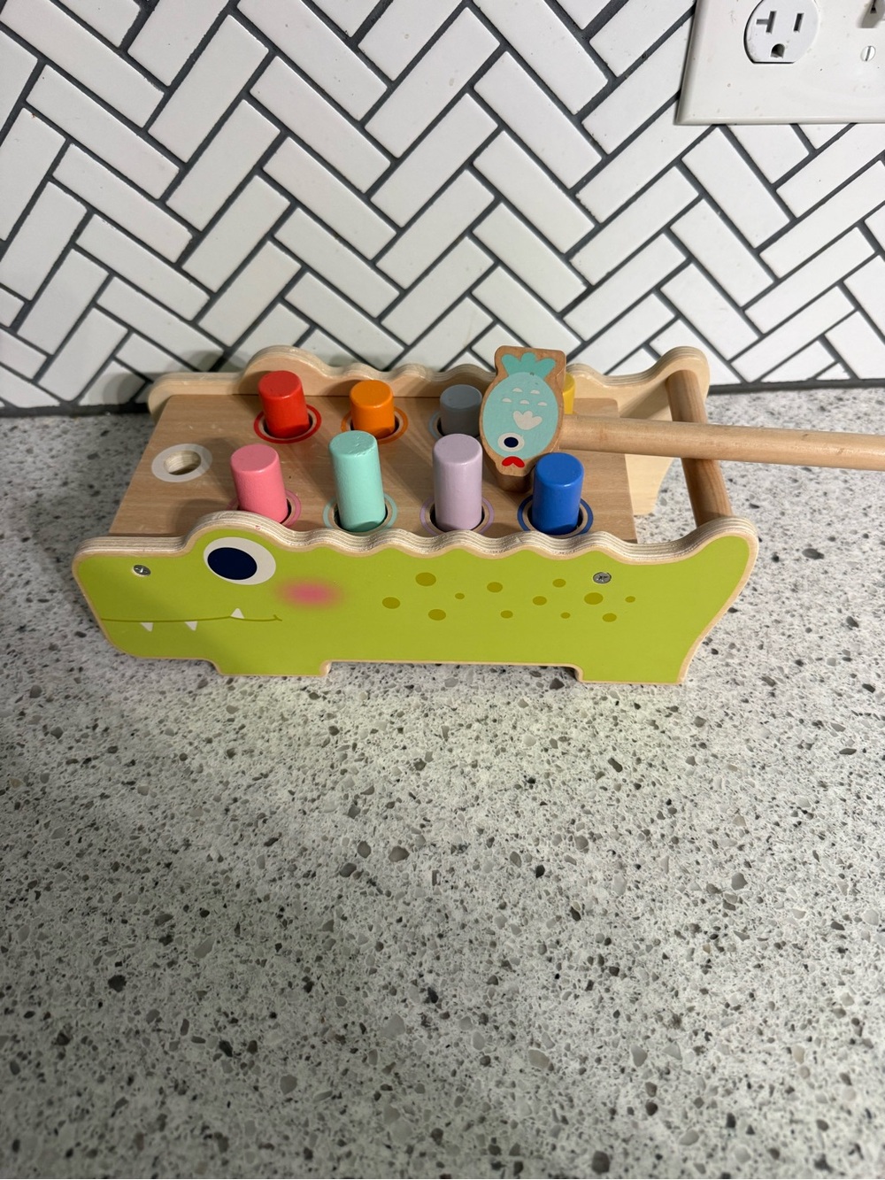Wooden Crocodile Pound & Tap Toy - Multicolor